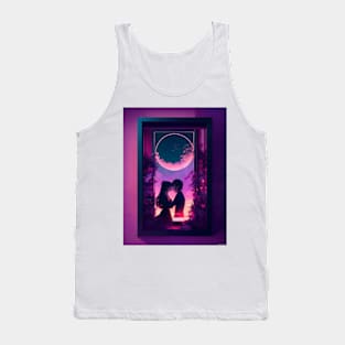 Valentine's day anime couple in moon Tank Top